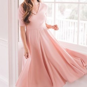 Gal Meets Glam Rose Pink Midi Dress